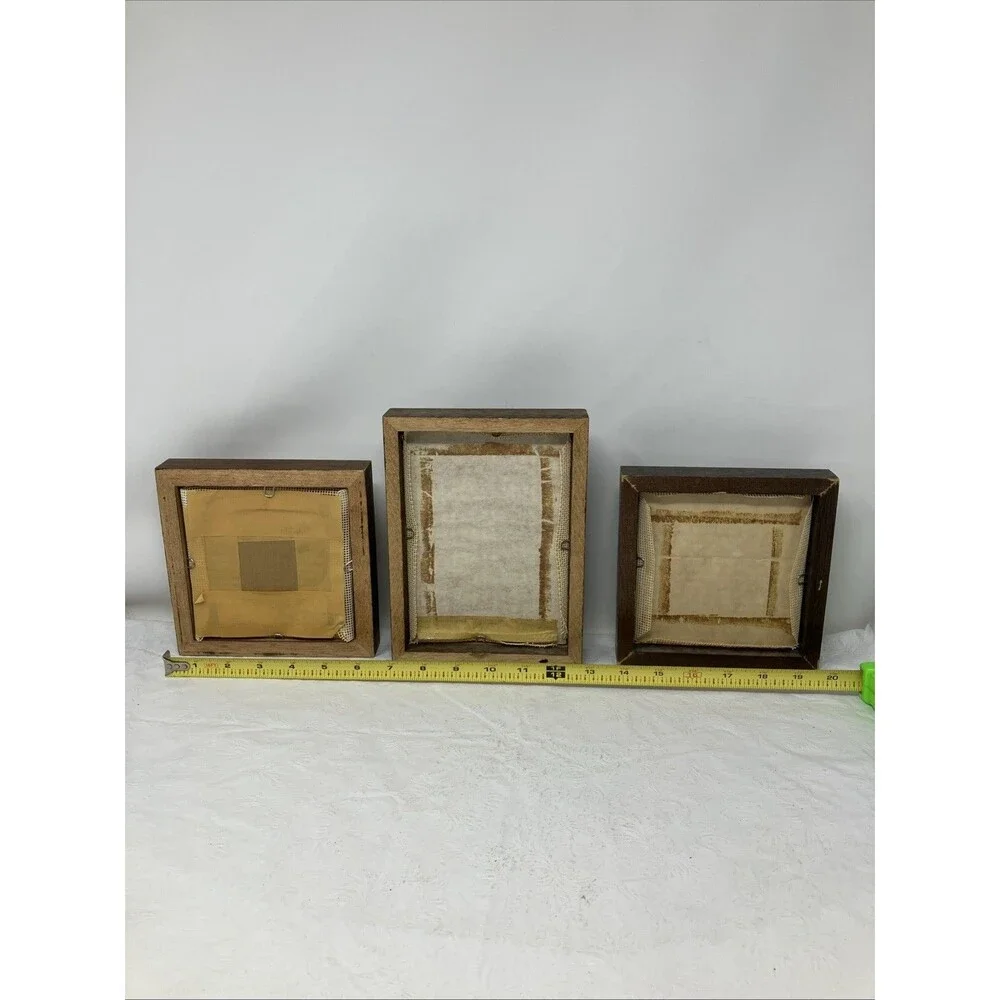 Needlepoint Framed Art Lot 3 Animals Lion Mouse Owl Cottagecore Nursery Small